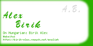 alex birik business card